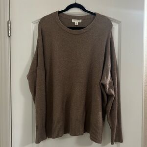 Tan sweater with side slits size 1x